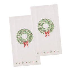 The Designs of Distinction - Wreath Dish Towel, Set of 2 - Dish Towels