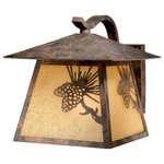 Vaxcel - Whitebark 11" Outdoor Wall Light Olde World Patina - Evoking the spirit of the wilderness, this rustic themed light features a pinecone silhouette. It will complement a variety of home styles making it a great choice for a vacation lodge, cabin or a suburban home - anywhere you want to bring an element of nature. This outdoor wall light is ideal for your porch, entryway, garage, or any other area of your home.