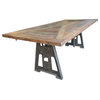 Baron Reclaimed and Wooden Top Adjustable Crank Table