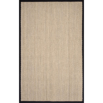 Nuloom Larnaca Seagrass Herringbone Indoor/Outdoor Area Rug, Black 2'x3'