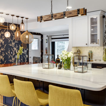 Eclectic White and Blue Kitchen Design Fairfax, VA