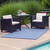 Budge Naples Outdoor Patio Rug, 5' Long x 7' Wide, Royal Blue