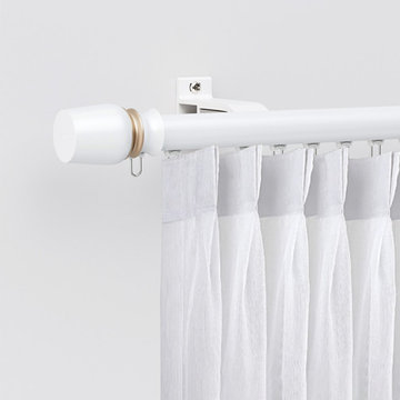 CHT02 Sonder White Black Grey Curtain Rods With Rail Gliders