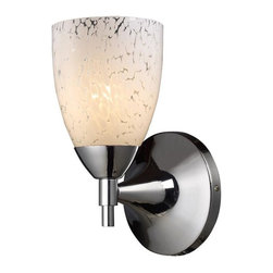 Elk Lighting - Celina 1-Light Sconce, Polished Chrome and Snow White - Wall Sconces