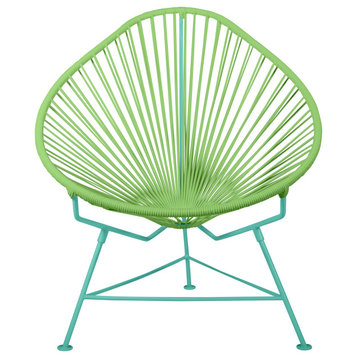 Acapulco Indoor/Outdoor Handmade Lounge Chair New Frame Colors, Cactus Weave, Mint Frame