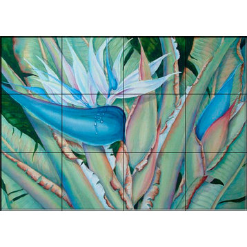 Tile Mural, Tropical Beauty by Linda Lord
