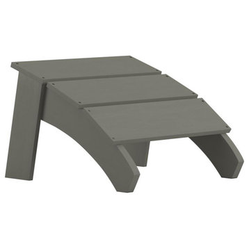 Sawyer Modern All-Weather Poly Resin Wood Adirondack Ottoman Foot Rest in Gray