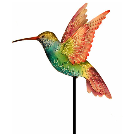 Garden Stake Rainbow Hummingbird