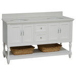 Kitchen Bath Collection - Beverly 60" Bath Vanity, White, Quartz, Double Vanity - The Beverly: timeless and functional.