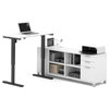 Bestar Pro-Linea L-Desk Including Electric H Adjustable Table, White