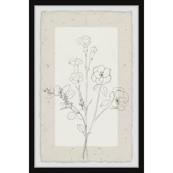 "Flower Line" Framed Painting Print, 12x18