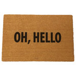 UncommonDoormats - "OH, HELLO" Doormat, 24"x36" - The larger version of the original Oh Hello Doormat! As seen in the Netflix original "Oh, Hello on Broadway". The OH, HELLO doormat is a great mat for any season. Welcome your guests into your home with this hilarious doormat or grab it as a gift for someone wonderful. This natural coir doormat is eco-friendly, weather-resistant, constructed with a solid PVC base Shake to remove dirt. Will last longer if kept out of the sun. DO NOT WASH