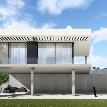 Fachada principal del proyecto de obra nueva