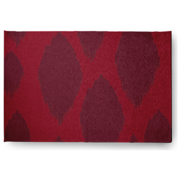 Web of Ikat Soft Chenille Area Rug, Dark Red, 2'x3'