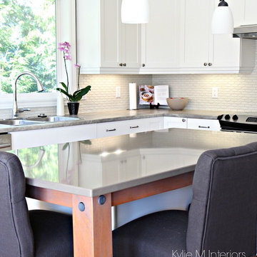 Maple Kitchen Cabinet Makeover - Paint and Countertops