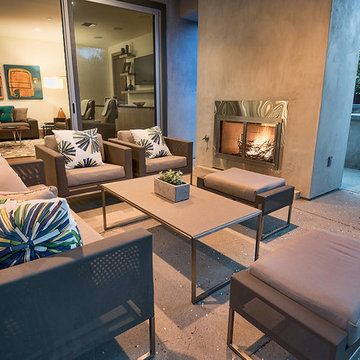 Outdoor Living Room of custom home in Cheviot Hills, CA