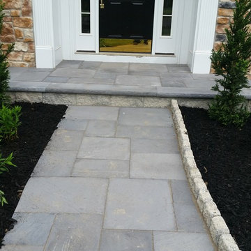 Devon stone random pattern walkway with edging & front stoop