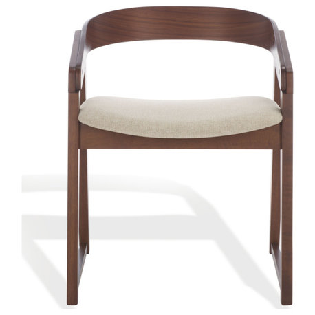 Safavieh Couture Hildabryna Wood Dining Chair, Walnut/Beige