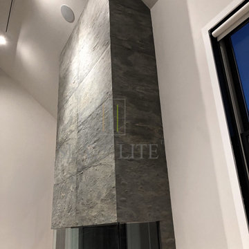 Fireplace covering with our exclusive Desert Rock in Long Island, NY