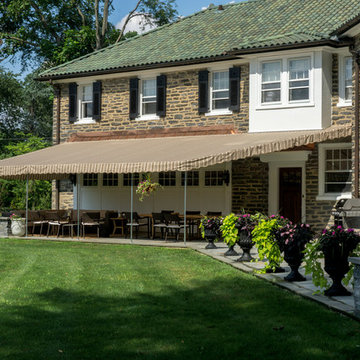 Newly installed rear bluestone patio