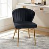 Luna Contemporary Side Chair With Tufted Back, Black