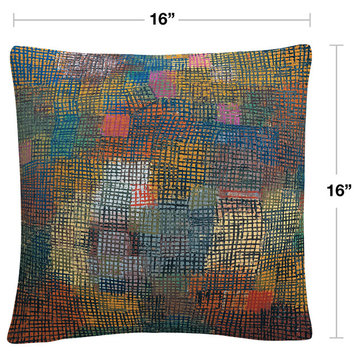 Paul Klee 'Colors From A Distance' 16"x16" Decorative Throw Pillow