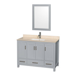 48 inch Transitional Grey Finish Bathroom Vanity Set - Bathroom Vanities And Sink Consoles
