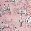 Pink equestrian toile fabric horse hunt, Standard Cut