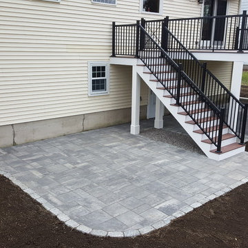 Deck with patio underneath and walkway