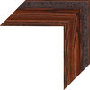 35"x17" Custom Framed Mirror, Embossed Brown