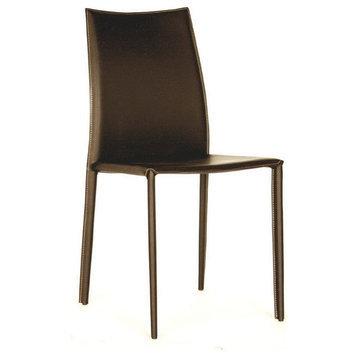 Rockford Taupe Bonded Leather Upholstered Dining Chair Brown