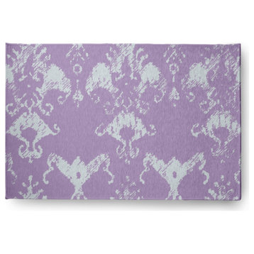 Victorian I-Kat Pattern Soft Chenille Area Rug, Lavender, 4'x6'