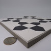 8"x8" Martil Handmade Cement Tile, Black/White, Set of 12