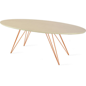 Williams Thin Oval Coffee Table - Orange, Maple
