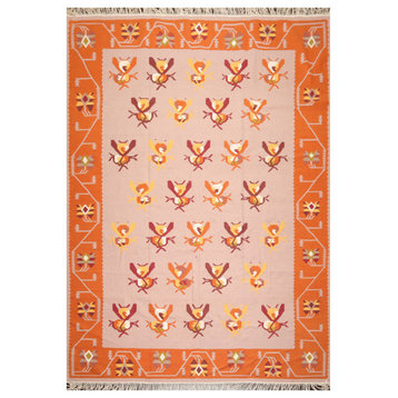 8'5''x11'5'' Hand Woven Wool Oriental Area Rug Rose, Orange