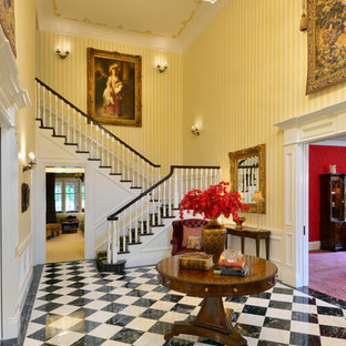 75 Beautiful Marble Floor Entryway With Multicolored Walls ...