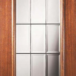 Slab Patio Single Door 80 Wood Mahogany Patio 1 Panel 3/4 Lite Glass - Patio Doors