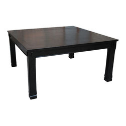 Rustic Black Solid Wood 64" Square Dining Table For 8 People - Dining Tables