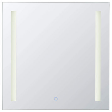 Bathroom Medicine Cabinet, Aluminum, Recessed/Surface Mount, With LED, 24"x24"