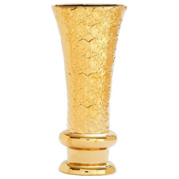 GwG Outlet Ceramic Gold Vase, 9  x21