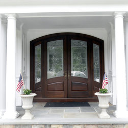 Arched Top Double Entry Door with Sidelights - Front Doors