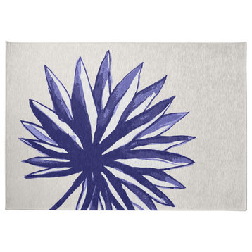 Spiky Flower Spring Chenille Rug, Purple, 5'x7'