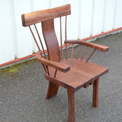 Walnut Curved Back, Spindle, Armchairs - Dining Chairs