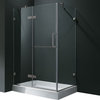 Vigo 32 x 48 Frameless 3/8in.  Clear/Brushed Nickel Shower Enclosure with Left B