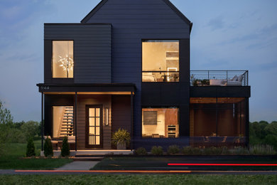 Inspiration for a contemporary exterior home remodel in Minneapolis