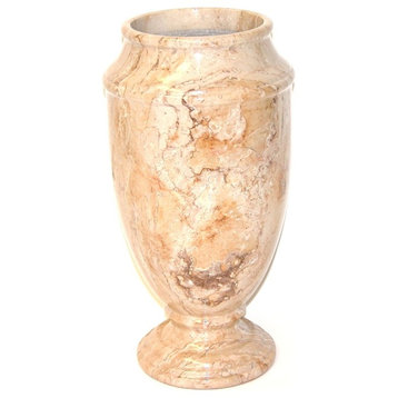 Exotic Sahara Beige Marble 13" Tall Vase