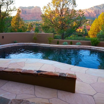 Village of Oak Creek free form pool with Flagstone deck