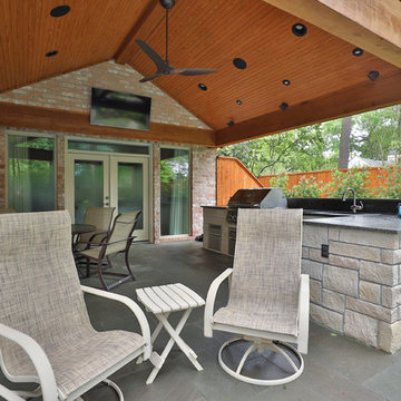 Bunker Hill Patio Cover and Decking around pool
