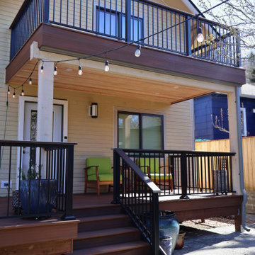 Backyard composite deck installation