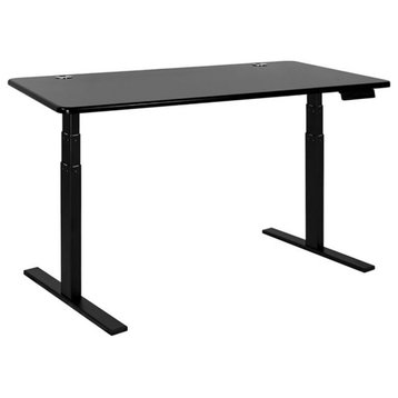 Vifah SmartDesk Adjustable Classic Metal Standing Desk in Black and Black
